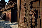 Myanmar - Mandalay, Shwe In Bin Kyaung a wonderful example of the Burmese unique teak architecture and wood-carving art. 